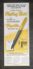 Vintage 1951 Eversharp Floating Point Reporter Ball Pint Pen Original Ad - 622
