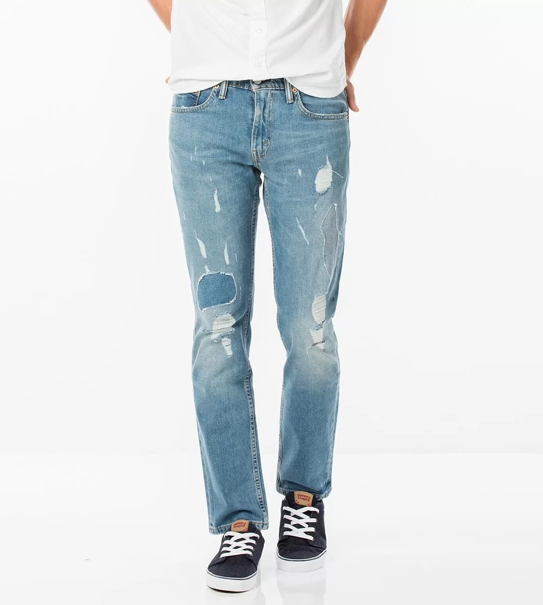$99 NWT Men's Levi's 511 Slim Fit Destroyed Denim Jeans