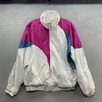 Vtg 90s USA Olympic Team JcPenny Men s L Multicolor Retro Zip Windbreaker Jacket