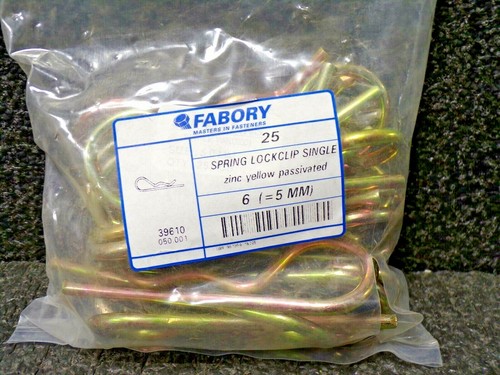(25) COTTER PIN, SPRING STEEL ZINC PLATED YELLOW PASSIVATED 5 MM - Picture 2 of 5