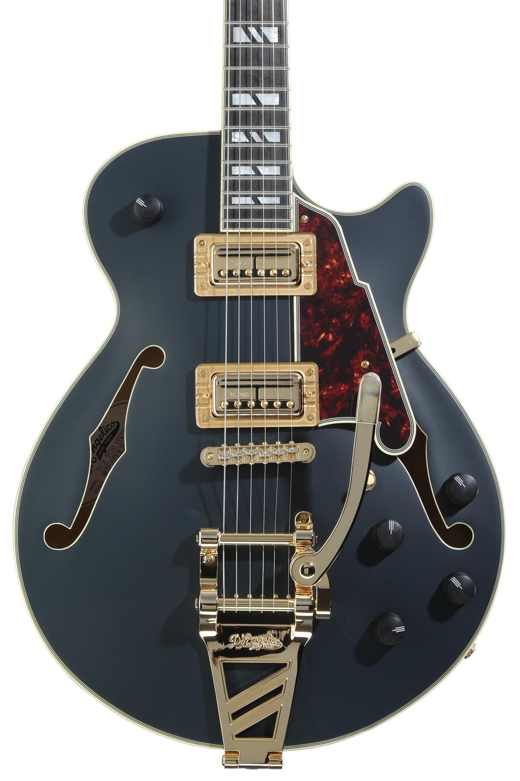 Электрогитара DAngelico Deluxe Bob Weir 3 с полупустым корпусом - Матовый камень