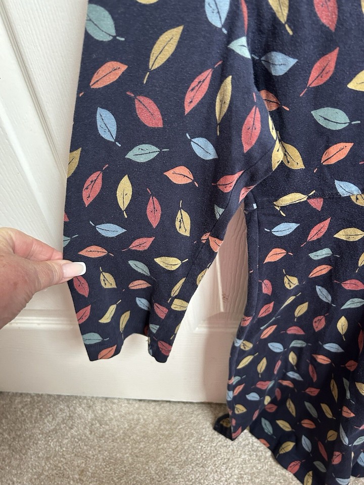 Seasalt Ladies Tunic Top Blouse Floral Size UK 12 Navy Blue Organic