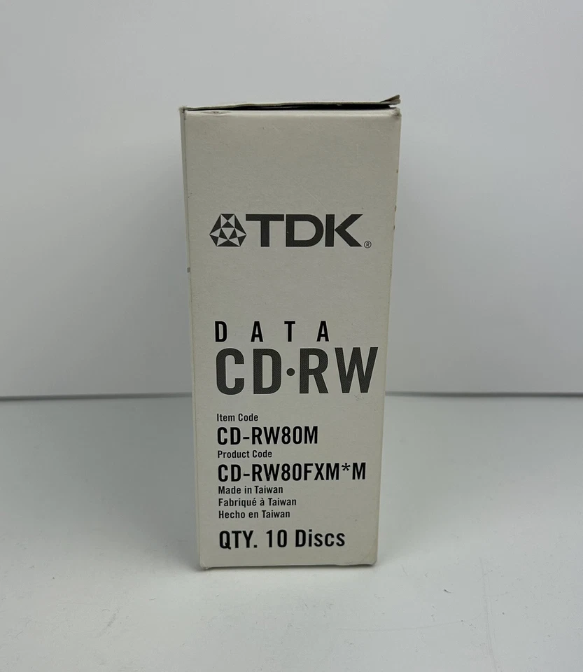 TDK CDRW80FXM*M Rewritable CDs CD-RW Blank Data Discs 80min 1-4X 700MB 9 EA NEW - Image 4 of 4