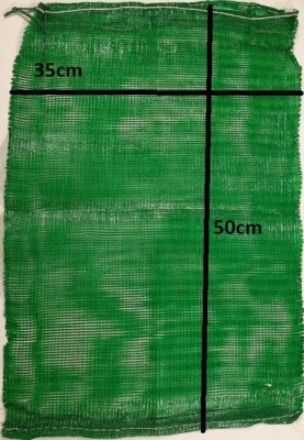 Strong woven mesh kindling log bags Two Colours 35 x 50 Green