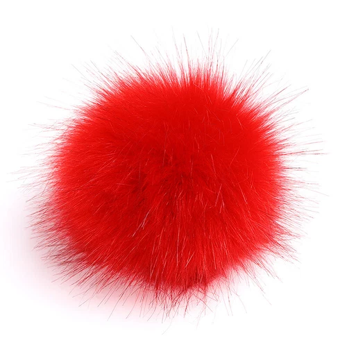 Bola de pelo de pompón de piel de zorro sintética de 10 cm hágalo usted mismo gorro sombrero accesorios rojo - Imagen 1 de 1