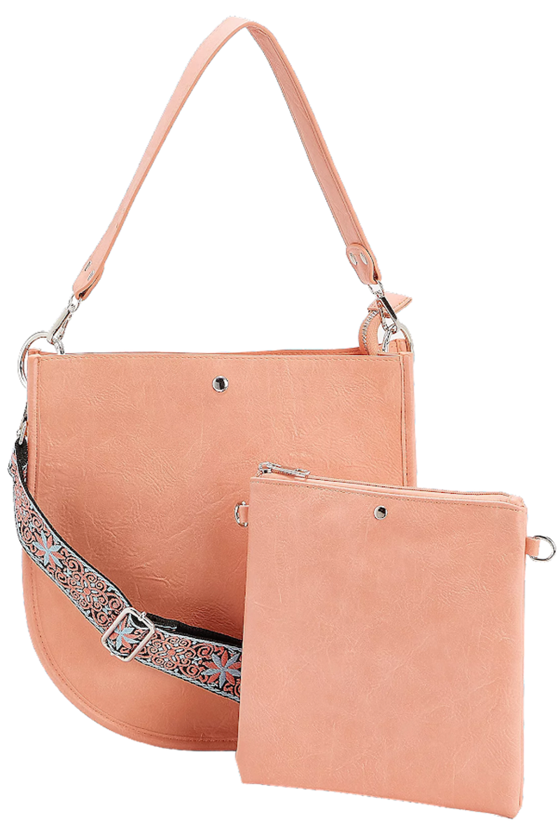 ショルダー AHDORNED Double-Entry U-Shaped Messenger Straps & Pouch Soft Peach