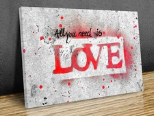 Banksy Love Graffiti canvas print art wall framed or print only