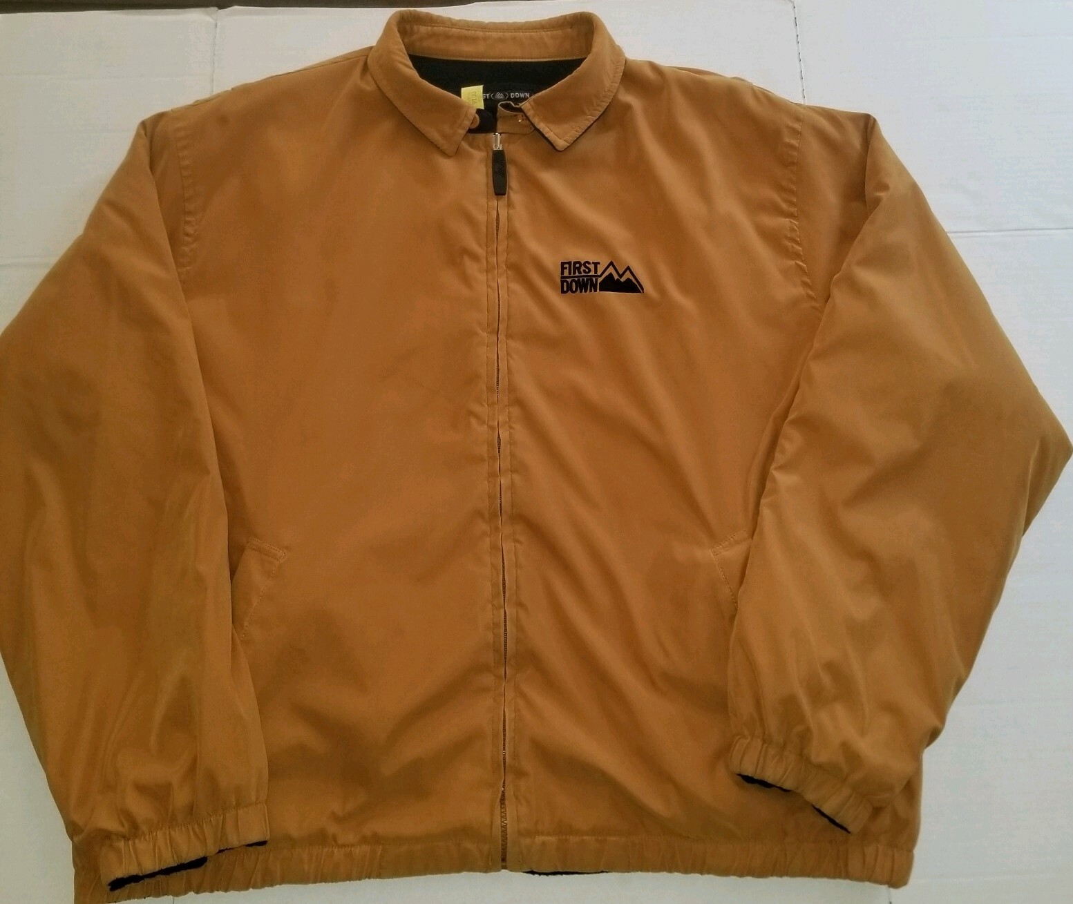 Vintage Mens First Down Coat Jacket Brown Green Fleece Size XXL Reversible