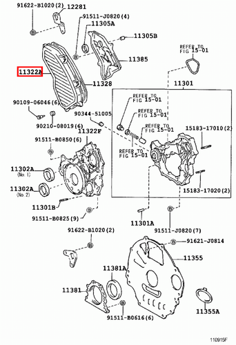 Genuine Toyota LandCruiser 105 Series HZJ 1HZ 4.2 Diesel Timing Belt Cover - Picture 12 of 14