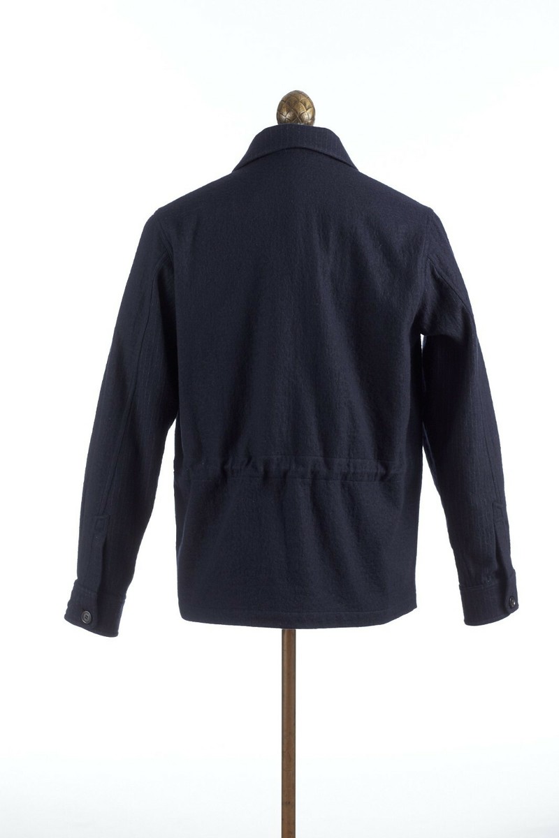 Private White V.C. VC Navy Wool Pinstripe Jacket Shacket - Medium