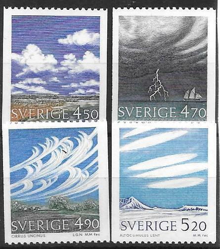 1990   SWEDEN  -  SG.  1537 / 1540  -  CLOUDS   -  MNH