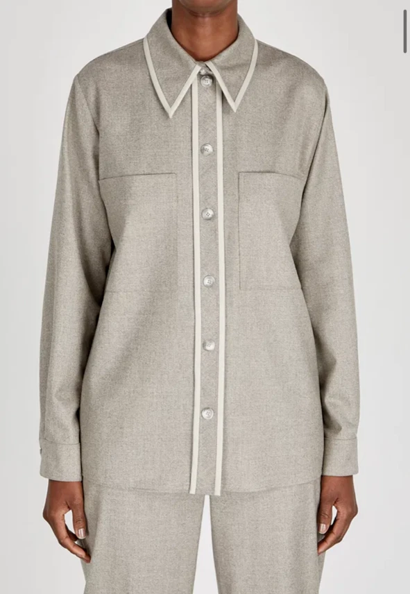 Camisa Blusa Top Stella McCartney Talla UK 10 Ariel 100% Lana Calce Relajado - Gris Foto 2 de 4