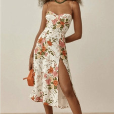 Juliette Tropique Floral Maxi Dress with Spaghetti Straps Size 12