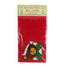 Teddy Bear Christmas Tissue Box Cover Hand St...