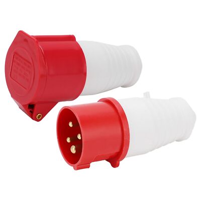 4 Point Plug Industrial Plug Socket Connector Set 4Pin 3Phase Power Connector (3P+E ...