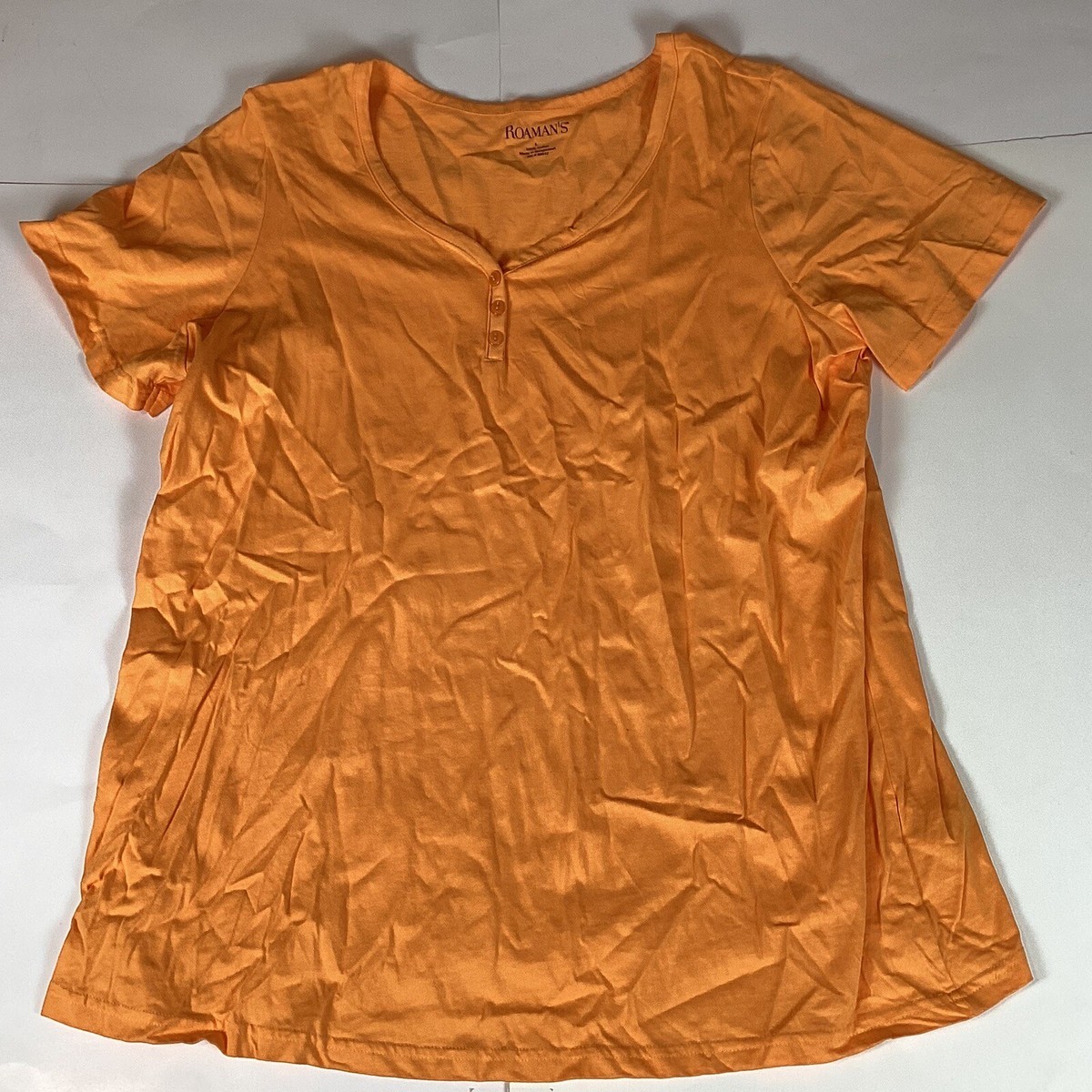 Roamans Womens T Shirt Top Size L Large Short Sleeve Stretch