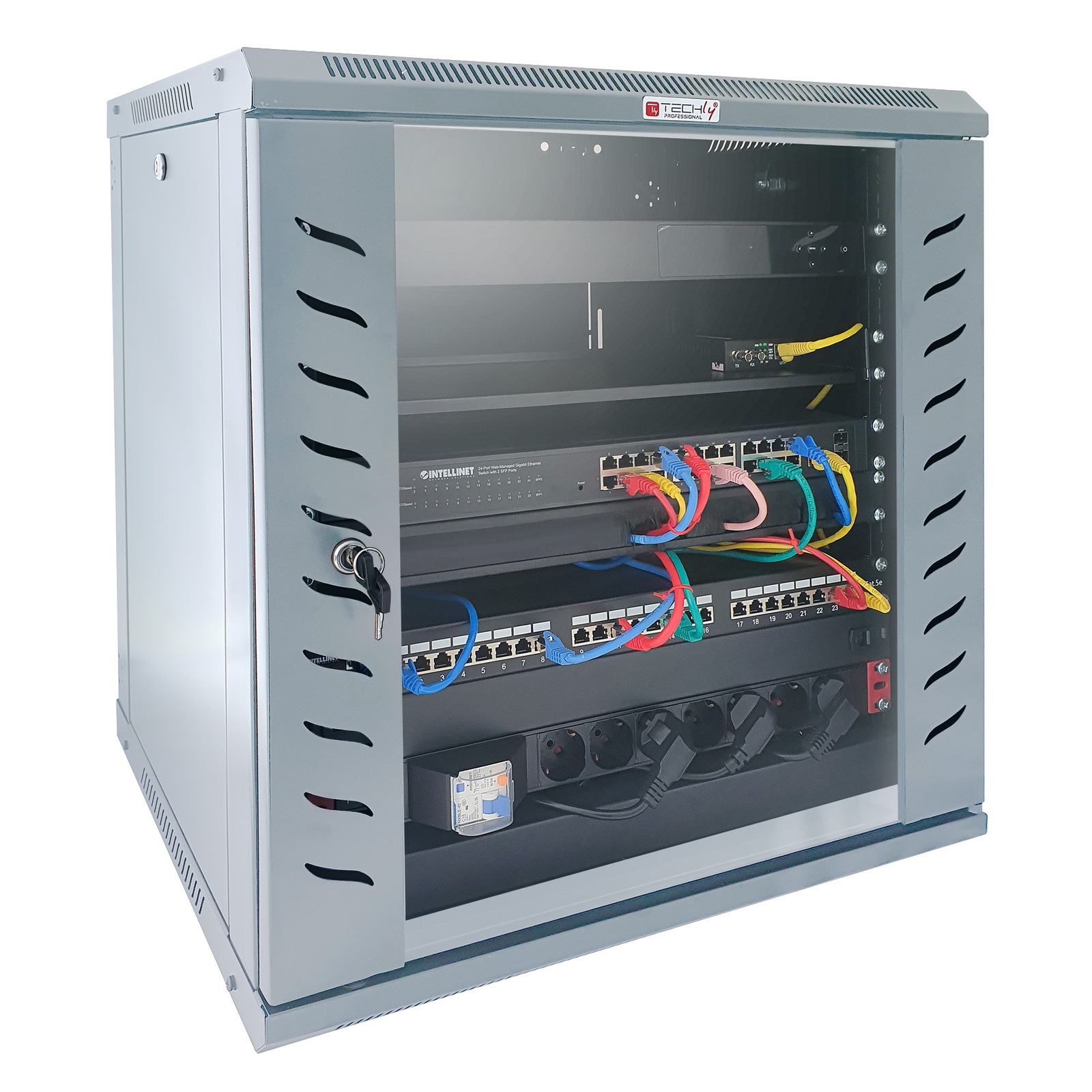 Techly Professional Armadio Rack 19'' a Muro 12 Unit&agrave; P.450 mm Flat Pack