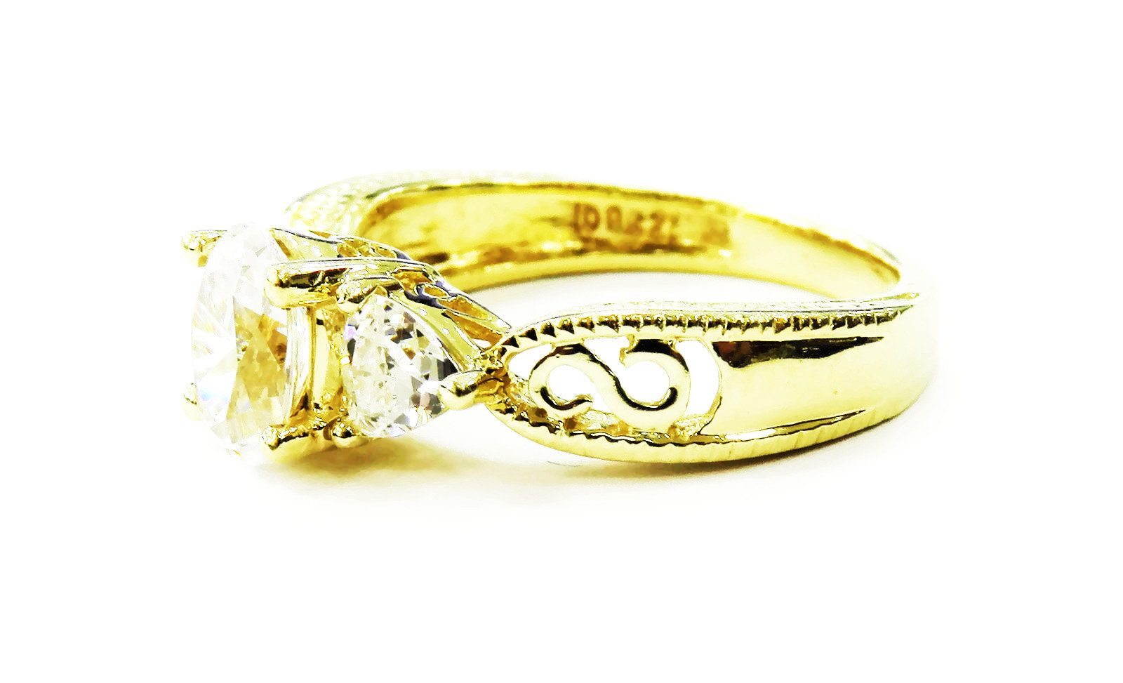 14K Yellow Gold Princess Cubic Zirconia Wedding Band Ring ~4.0g | eBay