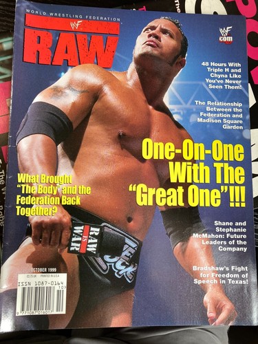WWF WWE RAW Magazin OKTOBER 1999 THE ROCK Cover + Poster - Bild 1 von 2