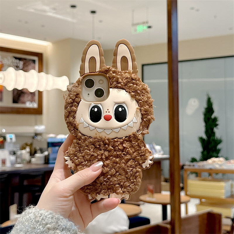 ラブブ　 LABUBU iPhone 16 Pro/Pro Max用ケース iPhone 16 Pro & 16 Pro Max Cartoon 3D Labubu Rubber Soft Phone