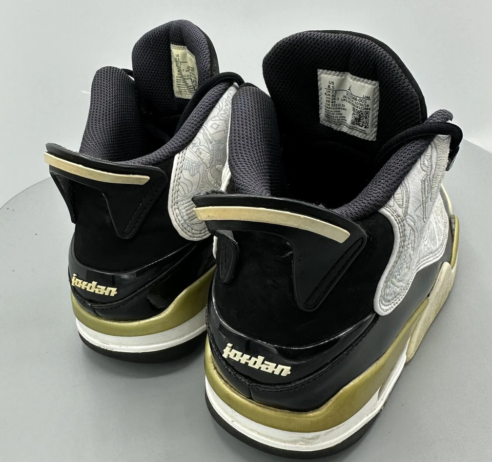 Nike Jordan Dub Zero Borde Dorado Blanco y Negro 311046-005 Talla 8.5 Foto 4 de 4