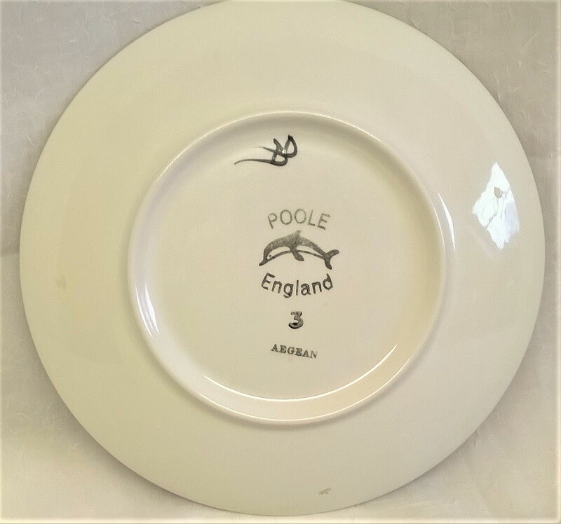 POOLE POTTERY AEGEAN 20cm CHARGER DISH OR WALL DISPLAY PLATE THREE
