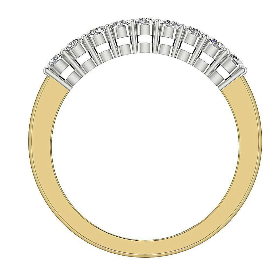 SI1 G 0.55 Ct Natural Diamond Wedding Stackable Ring Prong Set 14K Yellow Gold - Image 2 of 4