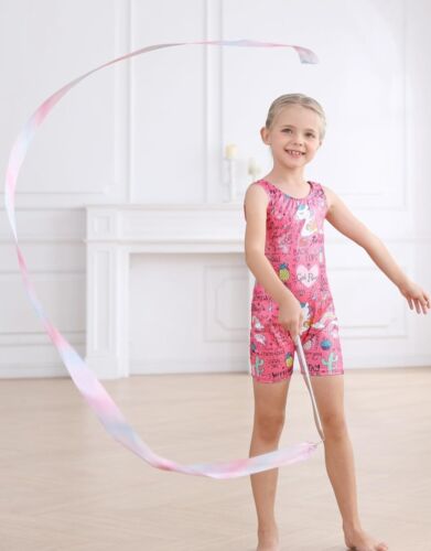 Size 5-6 Y. Leotard for Girls Gymnastics Sparkly Tumbling Unitards with...