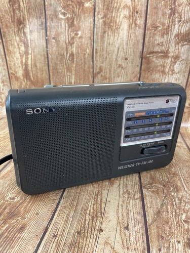 Sony Portable Radio Model ICF-36 Quad Band Weather/TV/AM/FM Cord ...