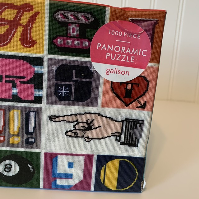 Needlepoint a to Z 1000 Piece Panoramic Puzzle by Galison 9780735365308