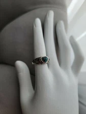 Wheeler Mfg Co. or WMCO Sterling 925 Heart Paua Shell Ring Sz- 5.5