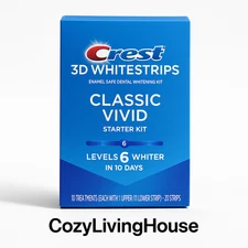 Crest 3D White Classic Vivid Whitening Strips Level 6 Enamel Safe Kit
