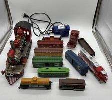 Vintage Mixed Scale Train Lot HO Cars Locomotives Transformer Parts Accessories