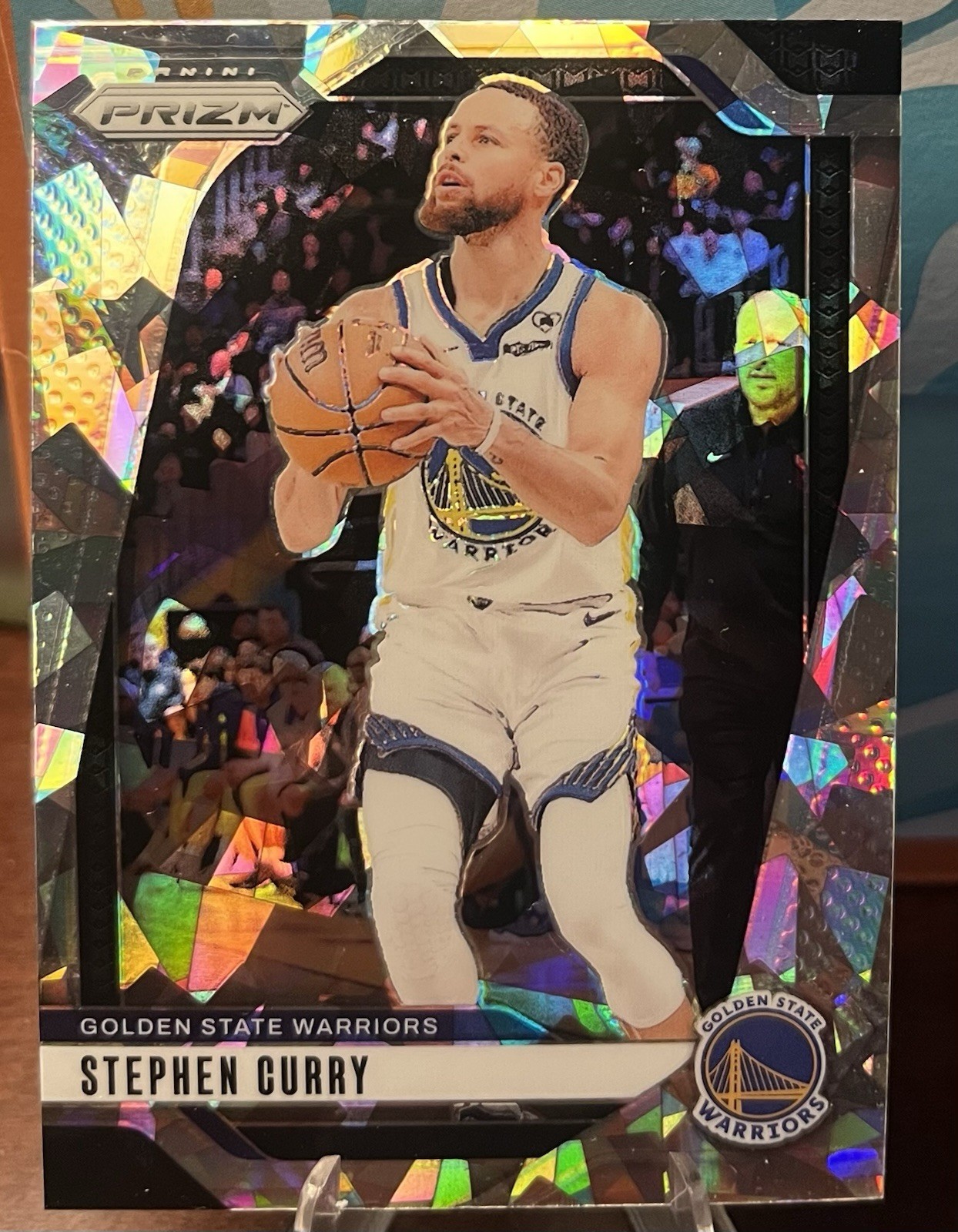 2024-25 Panini Prizm Stephen Curry #134 Silver Cracked Ice Prizm Golden State