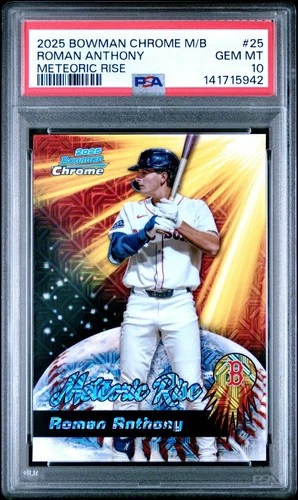 2025 Bowman Chrome Mega Box Roman Anthony Meteoric Rise #25 PSA 10 Gem Pop 5