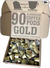 90 NAKED COFFEE Aluminium Coffee Pods Compatible with the Nespresso Original 0.29 per lighter