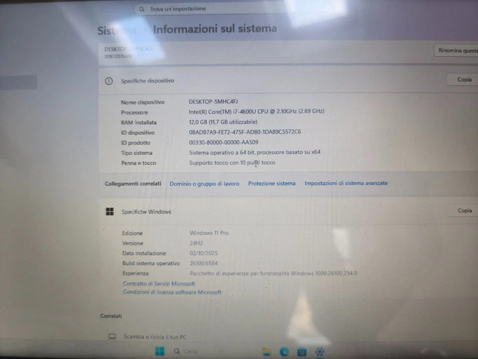 Lenovo Thinkpad T440 - i7-4600U 12GB RAM 480GB SSD Touchscreen Win11 - Immagine 4 di 4