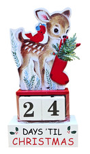 Retro Vintage Style REINDEER CHRISTMAS COUNTDOWN -Days 'Til Christmas BRAND NEW
