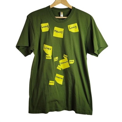 Shirt.Woot! Men Anatomy T Shirt Green Large Body Organs Parts Homeschool Science