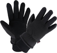 Winter Gloves Deerskin Suede Leather and Insulated Polar Fleece Water Resistant