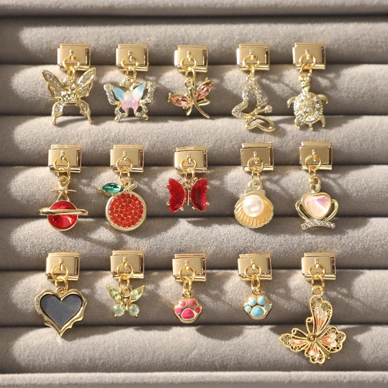 Stainless Steel Starfish Pearl Shell Charm Link Bracelet Women Gold Tone Jewelry - Image 3 of 4