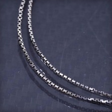 18  1mm, vintage Italian sterling silver 925 box chain necklace