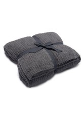 Barefoot Dreams CozyChic Ribbed Blanket Full Queen Graphite Soft Warm Knit