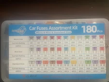 180 piece car fuse assortment 60 micro 60 mini 60 standard fuse puller