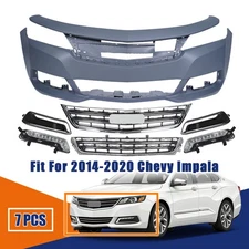 Front Bumper Cover Grille Assembly Kit For 2014-2020 Chevy Impala LT w/ LED DRL