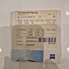 Zeiss Lente Progressiva Nuova Antiriflesso Sf -1,00 Cil +3.50 Ax 76 Add +1,75 