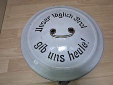 Alter Brotkasten Emaille Unser täglich Brot gib uns heute! Grau Brotdose antik