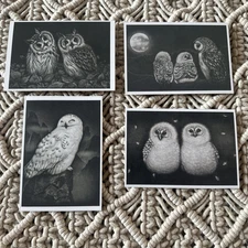 20 Papyrus Ikuta Kogi Owl Note Cards 5 Each of 4 Designs & Envelopes NIB