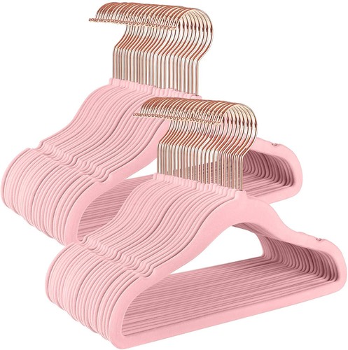 50 Pack Velvet Baby Hangers Non-Slip Clothes Hangers with Swivel Hooks, Space...