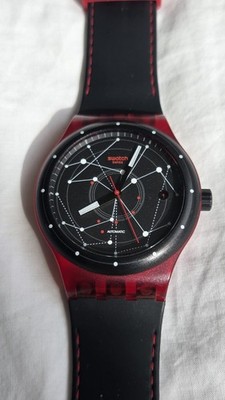 Swatch Sistem Red SUTR400 Sistem51 Automatic Swiss Watch - Pristine Condition